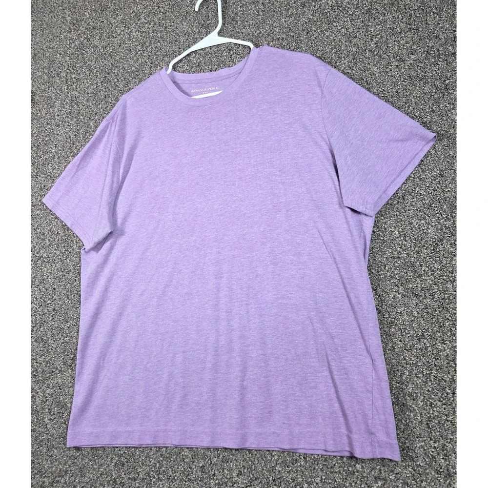 Banana Republic T-Shirt Mens XL Purple Eco Premium Wash‎ Cotton Blend Casual